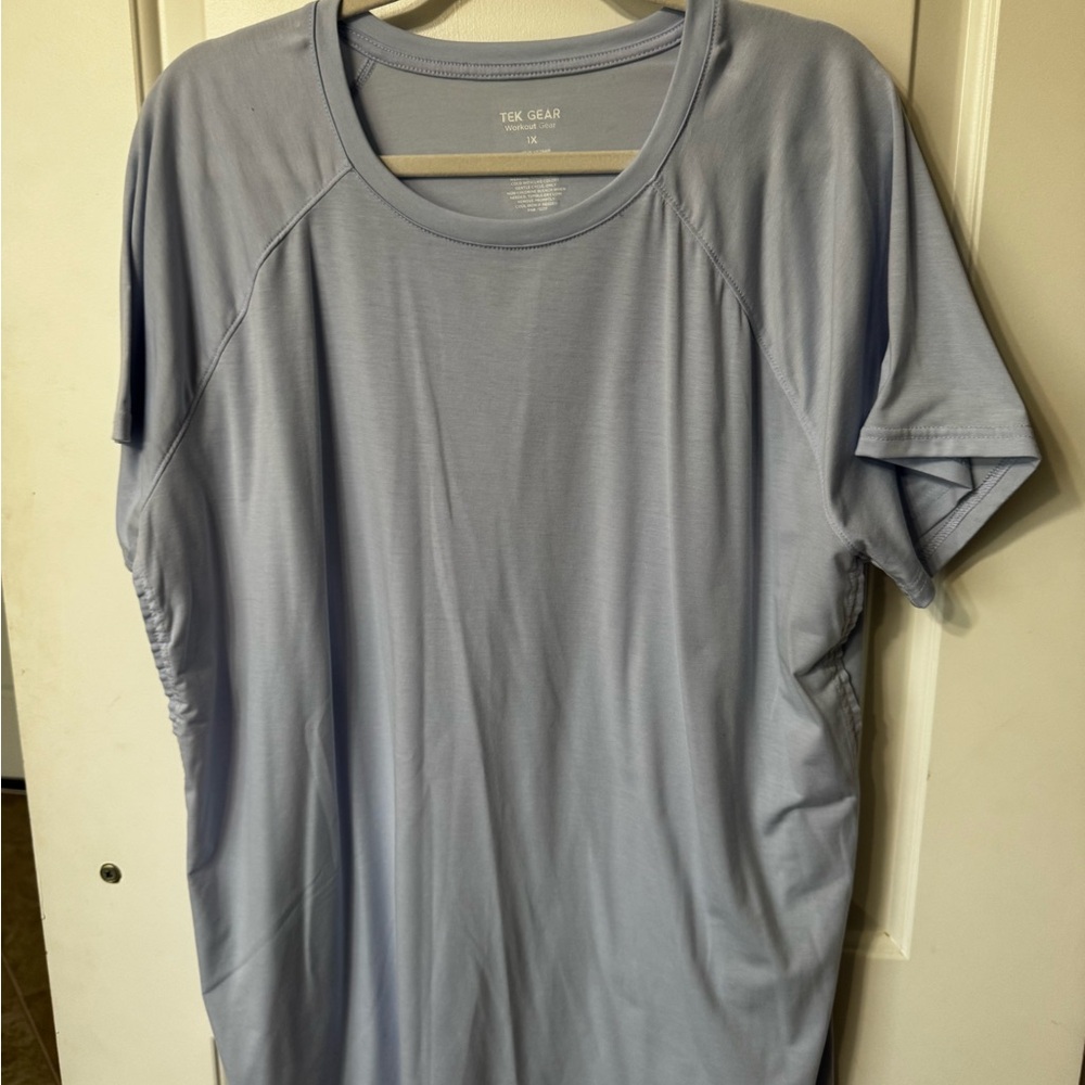 tek gear women’s  Pale Blue Short Sleeve Performance Tee